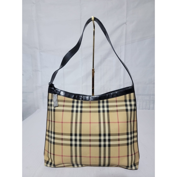 Burberry Beige/Black Nova Check Coated Canvas Shoulder Bag - Picture 6 of 12
